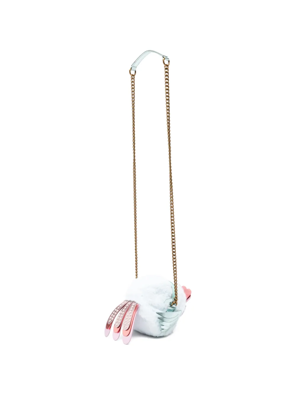 Pom Pom Eagle Zip-Up Cross Body Bag