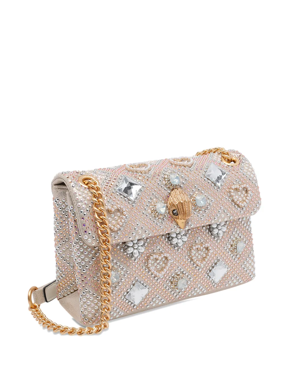 Kurt Geiger London Schoudertas verfraaid met kristallen Beige