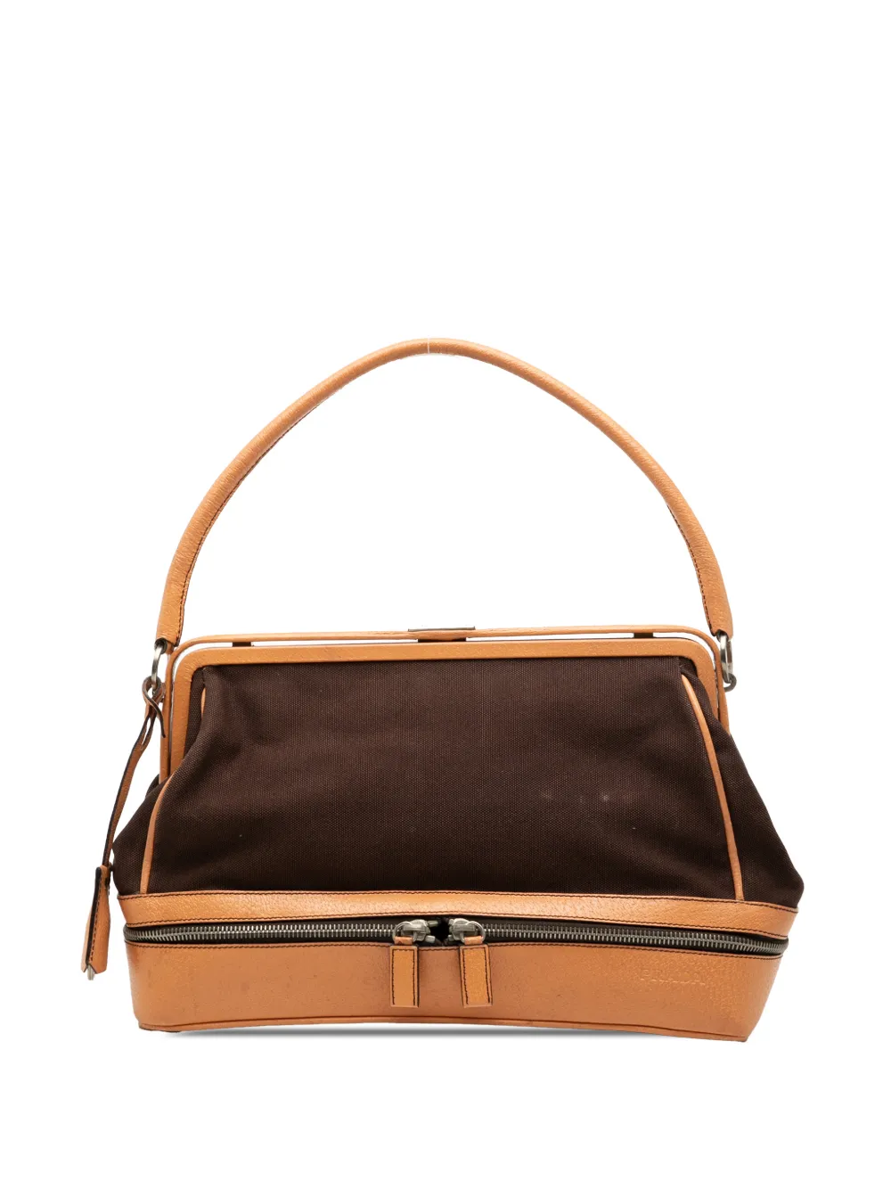 Prada Pre-Owned 2010-2026 Canvas Canapa Cerniera Frame Doctor Bag handbag - Marrone