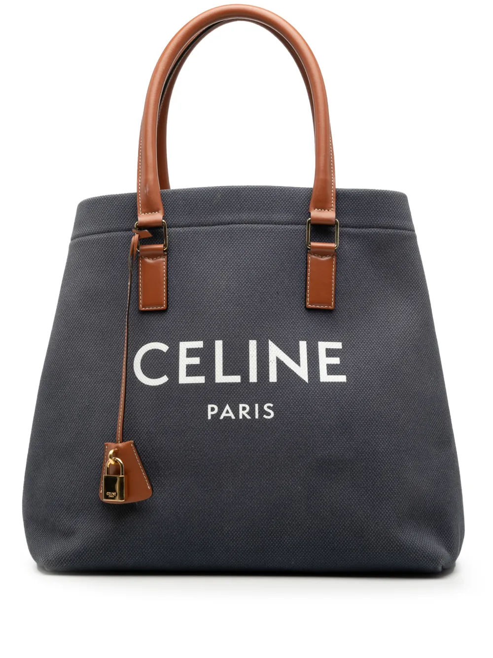 Celine Pre-Owned 2020 Small Canvas Logo Print Horizontal Cabas tote bag - Grigio