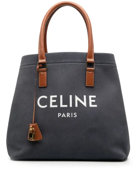 Celine Pre-Owned 2020 Small Canvas Logo Print Horizontal Cabas tote bag