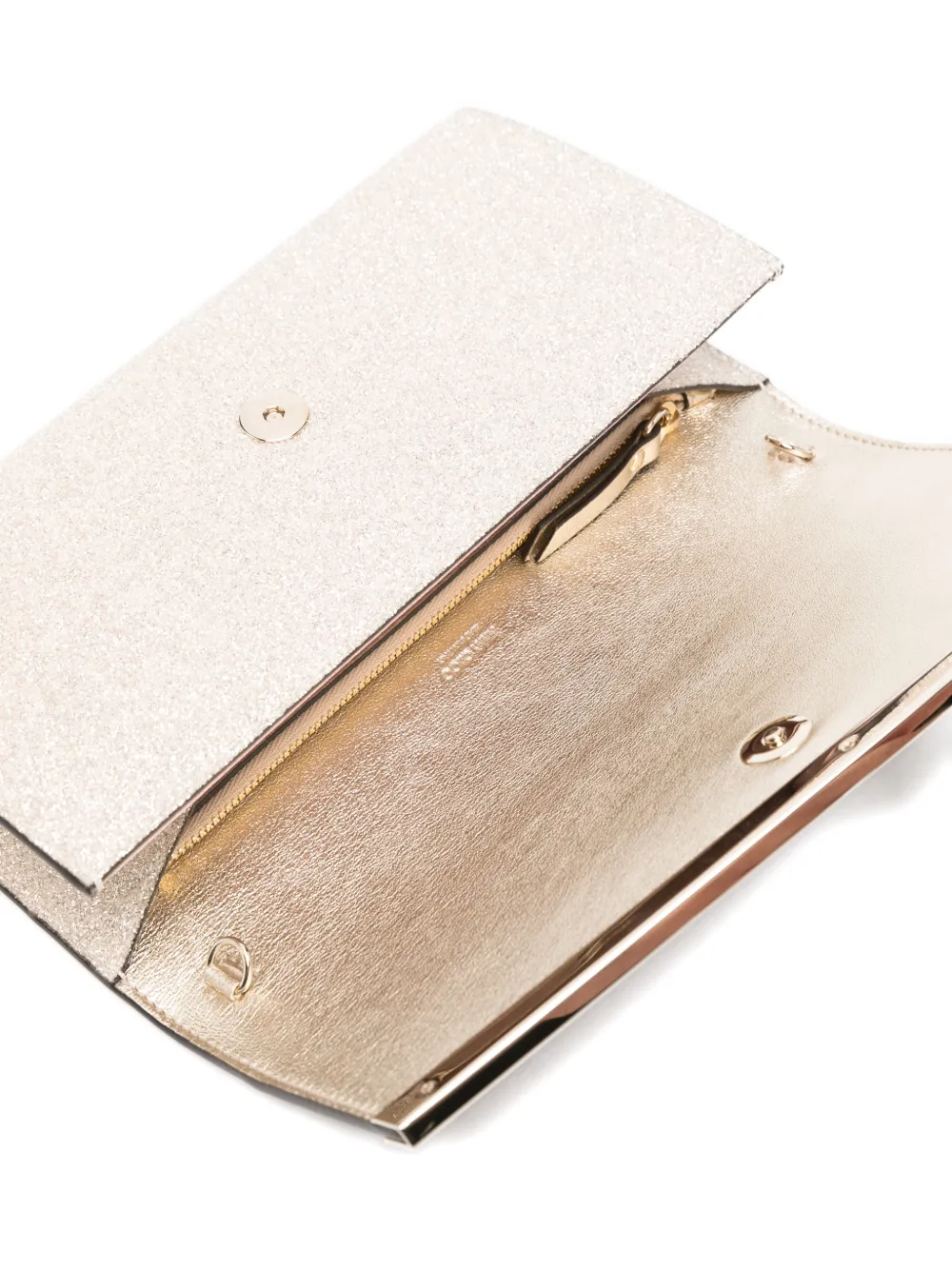 Jimmy Choo Emmie clutch met glitter Beige