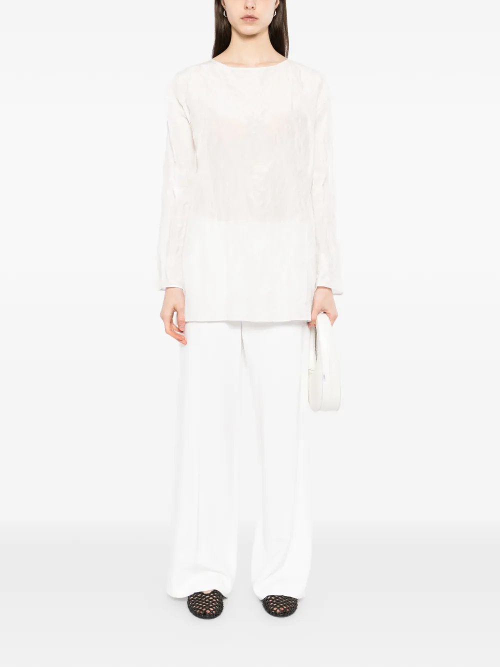  Yeareast Top Con Efecto Arrugado - Blanco 