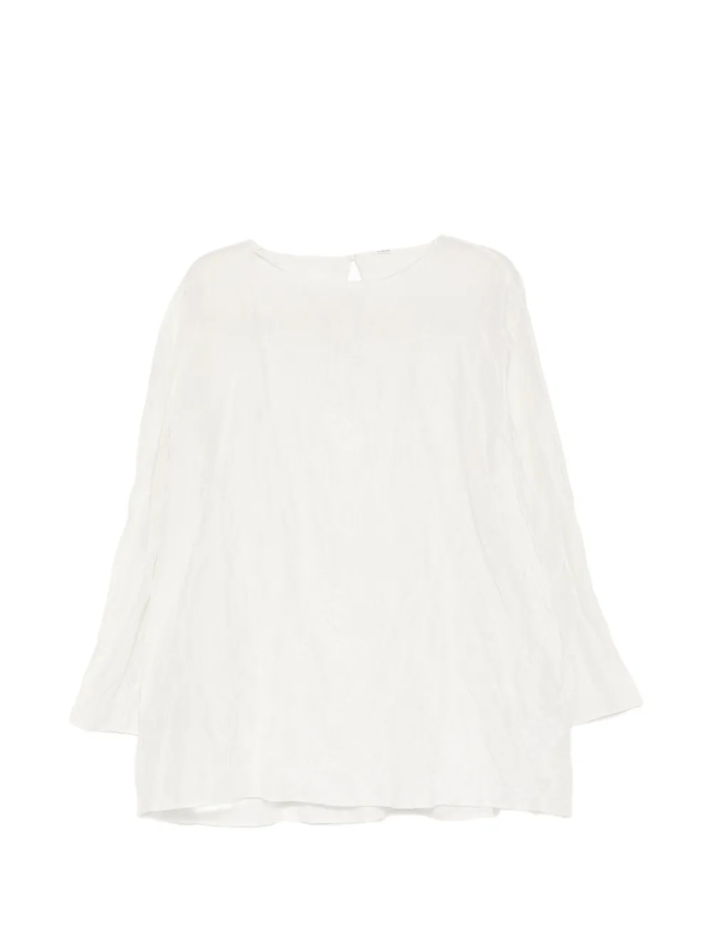 YEAREAST crease-effect long-sleeve top - Bianco