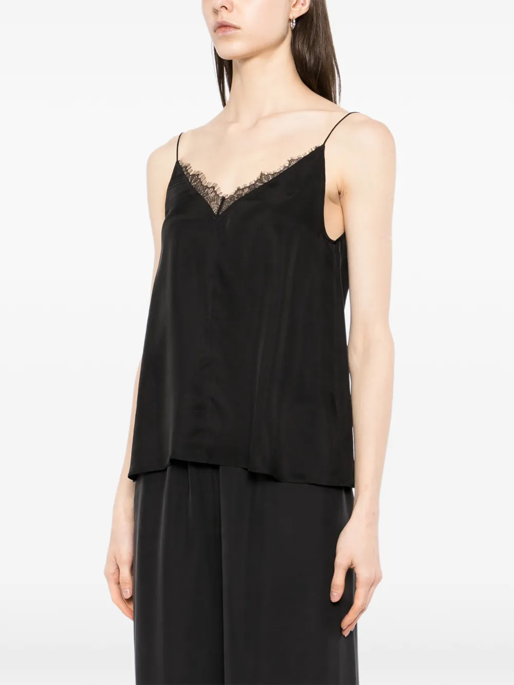  Yeareast Lace V-neck Top - Black 