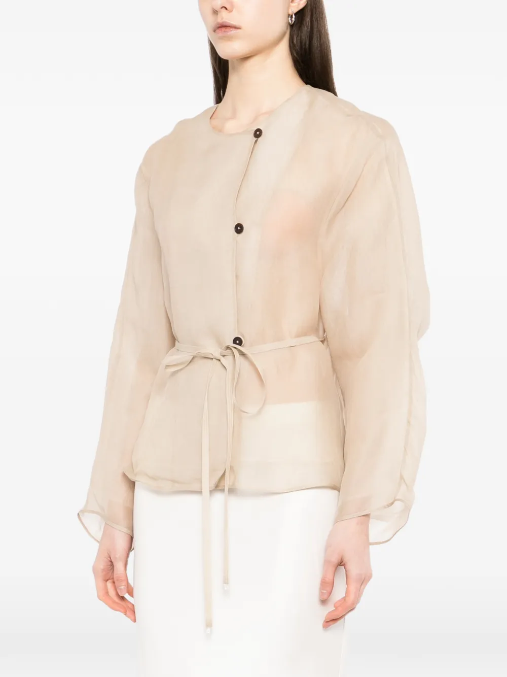  Yeareast See-through Silk Jacket - Neutrals 