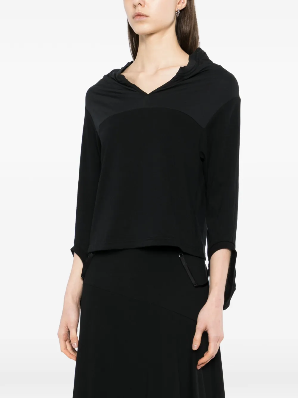 Undercover T-shirt met V-hals en vlakken Zwart