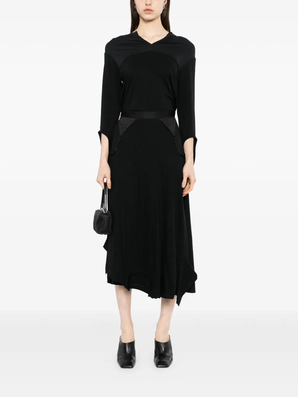Undercover T-shirt met V-hals en vlakken Zwart