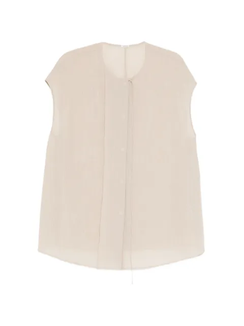 YEAREAST round-collar sleeveless blouse