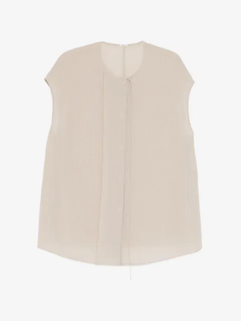 YEAREAST round-collar sleeveless blouse