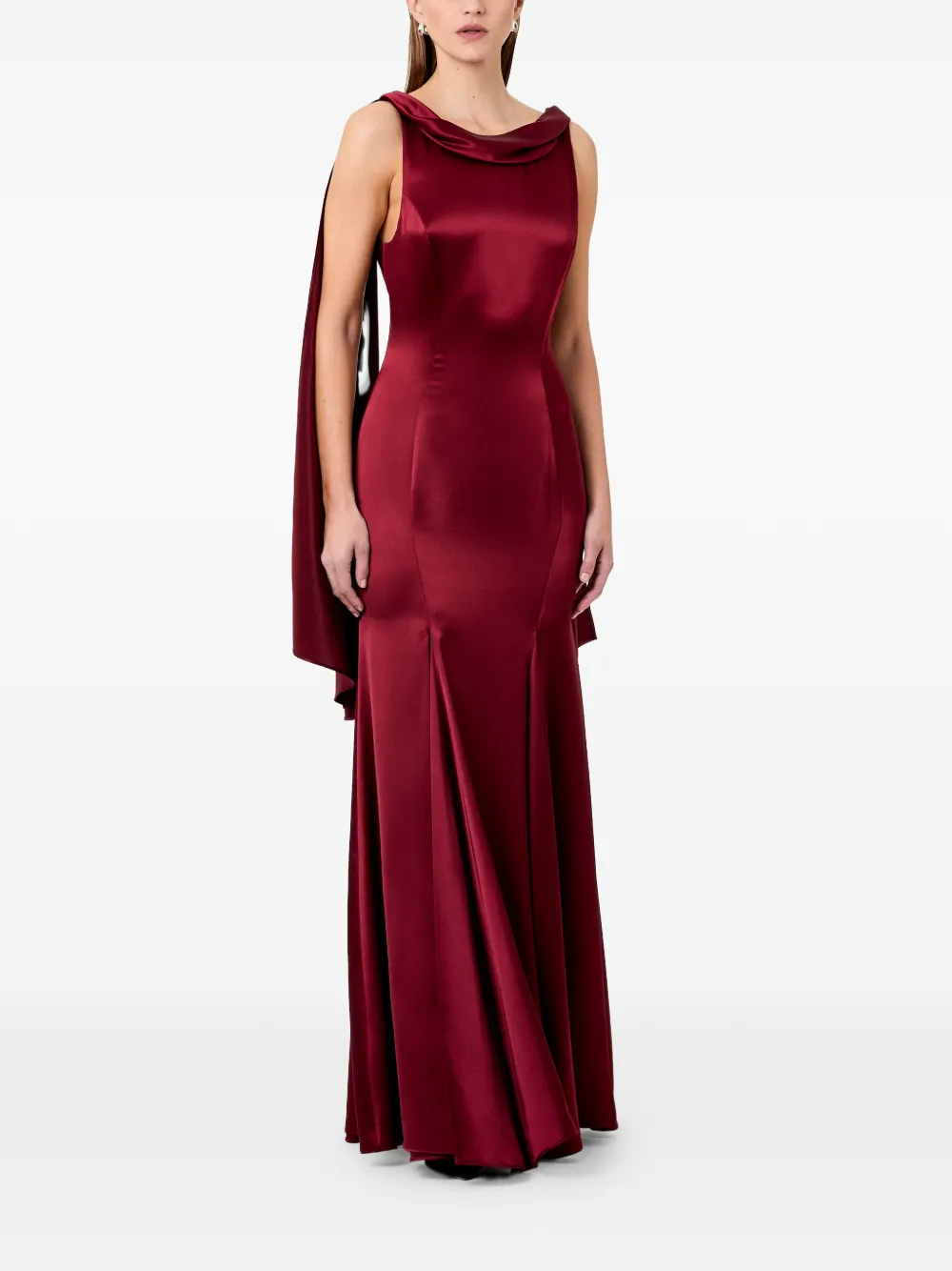 Nicholas Nicolette maxi-jurk met col Rood