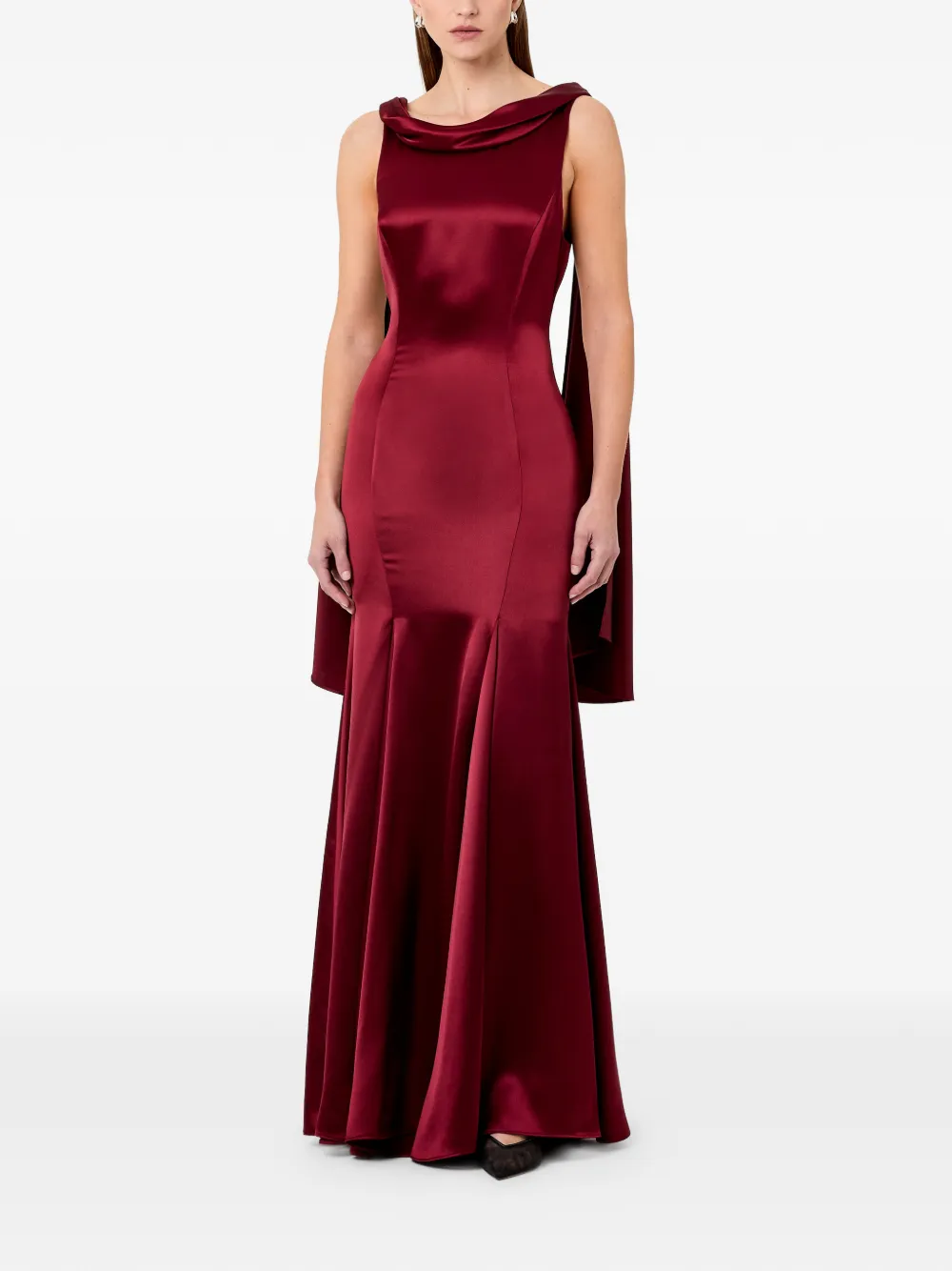 Nicholas Nicolette maxi-jurk met col Rood