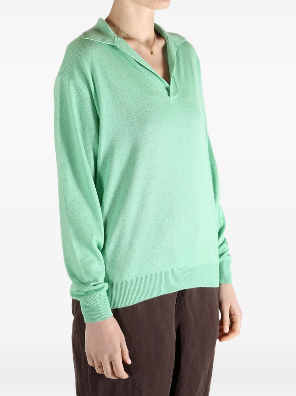  Auralee V-neck Sweater - Green 