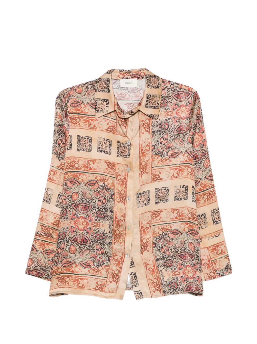 VICOLO paisley-pattern button-up shirt - Toni neutri