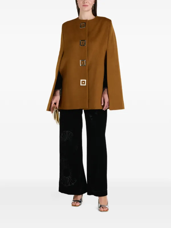 Themis Z Embellished Cape in Brown