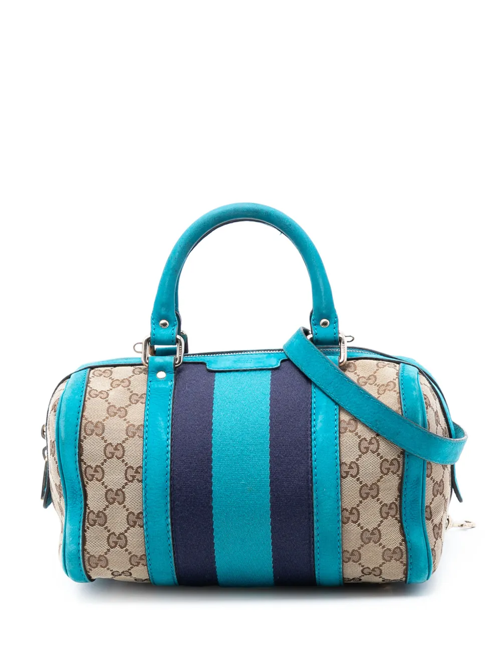 Gucci Pre-Owned 2016-2026 Small GG Canvas Web Joy Boston Bag satchel - Marrone