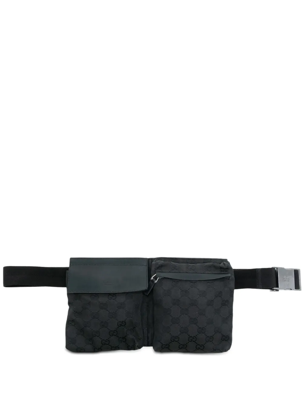 Gucci Pre-Owned 2000-2015 GG Canvas Double Pocket belt bag - Nero