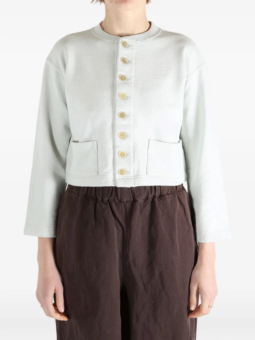  Auralee Pocket Button Cardigan - Green 