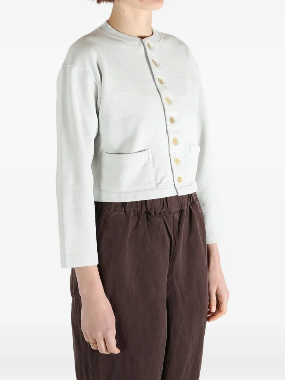  Auralee Pocket Button Cardigan - Green 