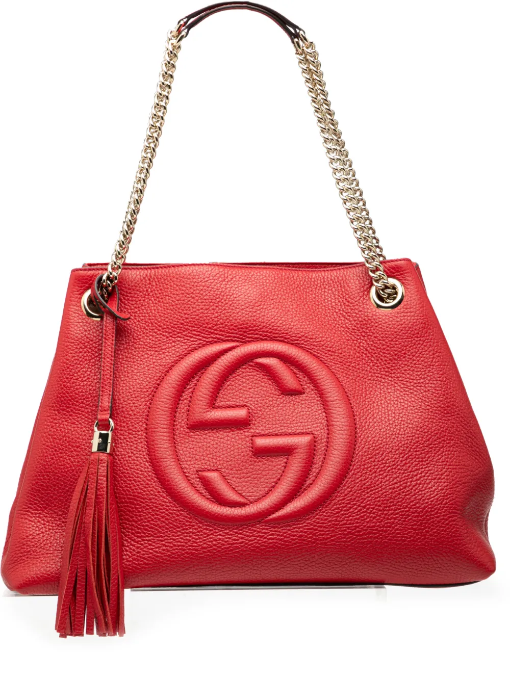Gucci Pre-Owned 2016-2026 Medium Leather Soho Chain tote bag - Rosso