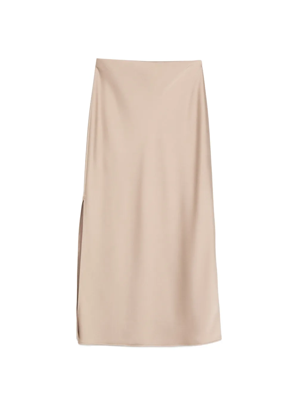  D.exterior Side-slit Maxi Skirt - Brown 