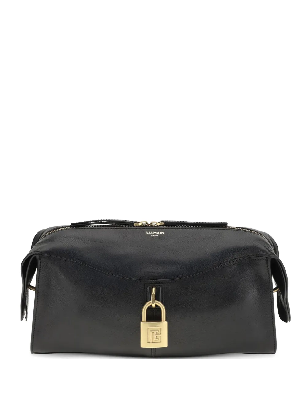 Balmain padlock-detail clutch bag - Nero