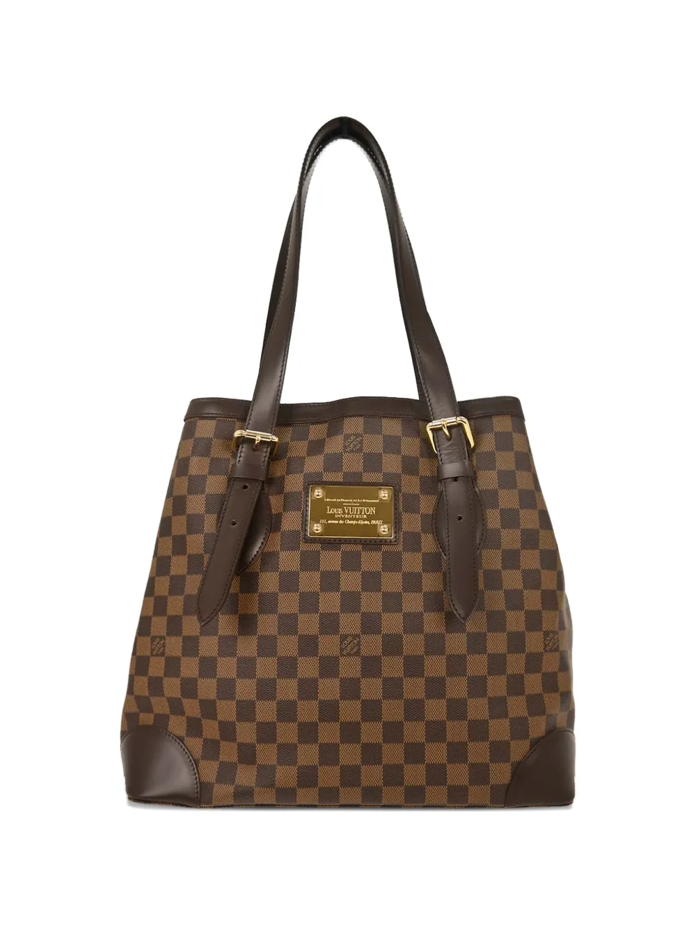 Louis Vuitton Pre-Owned 2008 GM Hampstead check-pattern handbag - Marrone