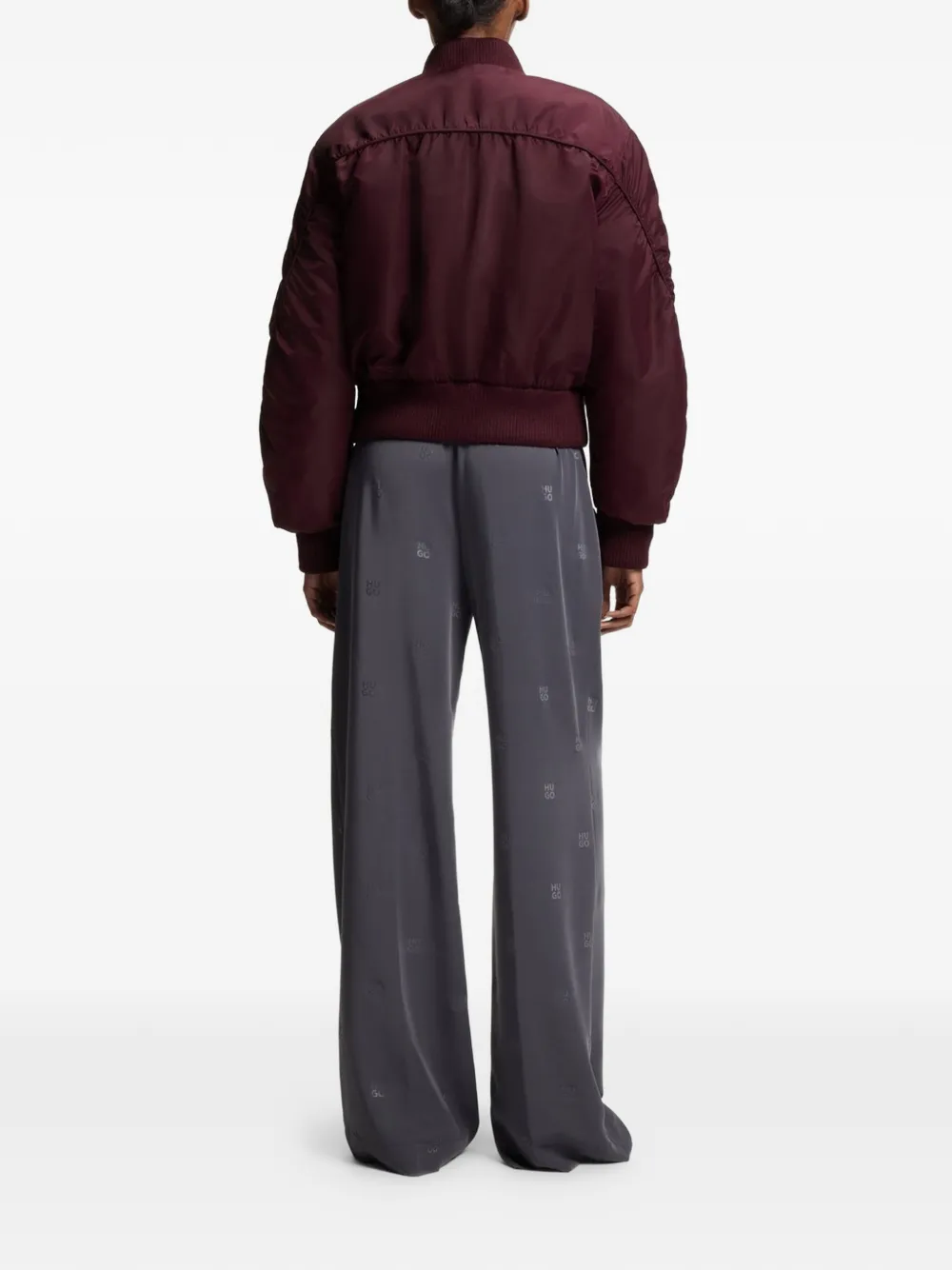  Hugo Padded Bomber Jacket - Red 