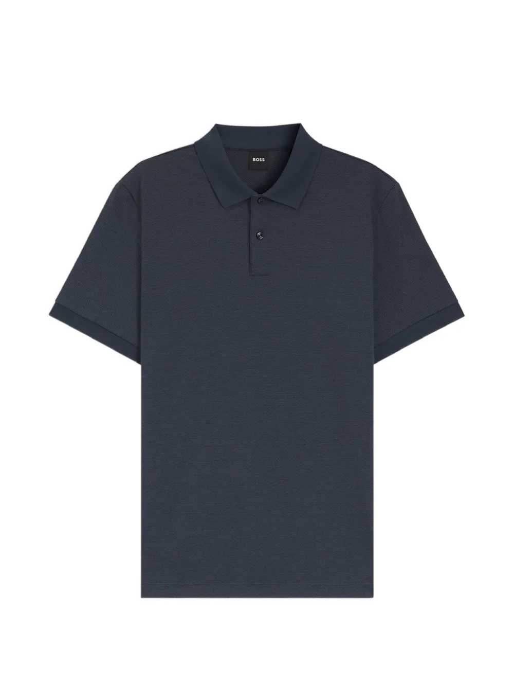BOSS textured short-sleeved polo shirt – Blue BOSS textured short-sleeved polo shirt – Blue