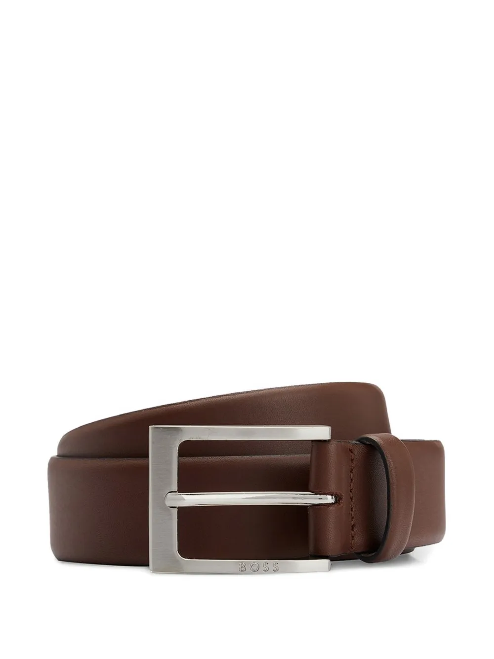 BOSS leather buckle belt - Marrone