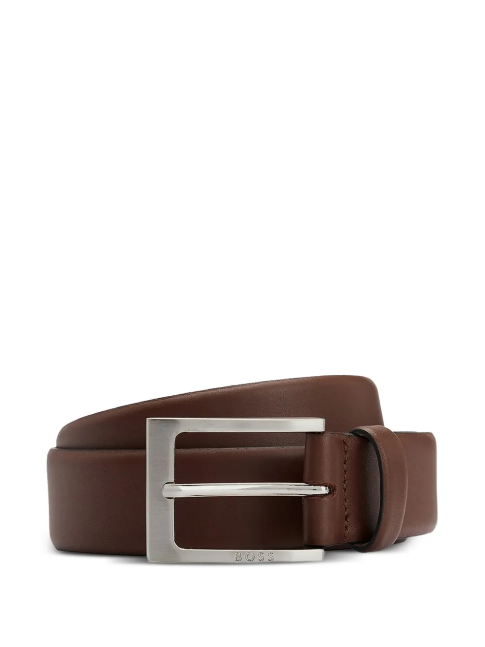 BOSS leather buckle belt - Marrone