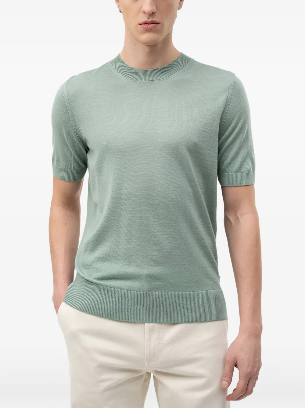 BOSS fine-knit T-shirt - Grün