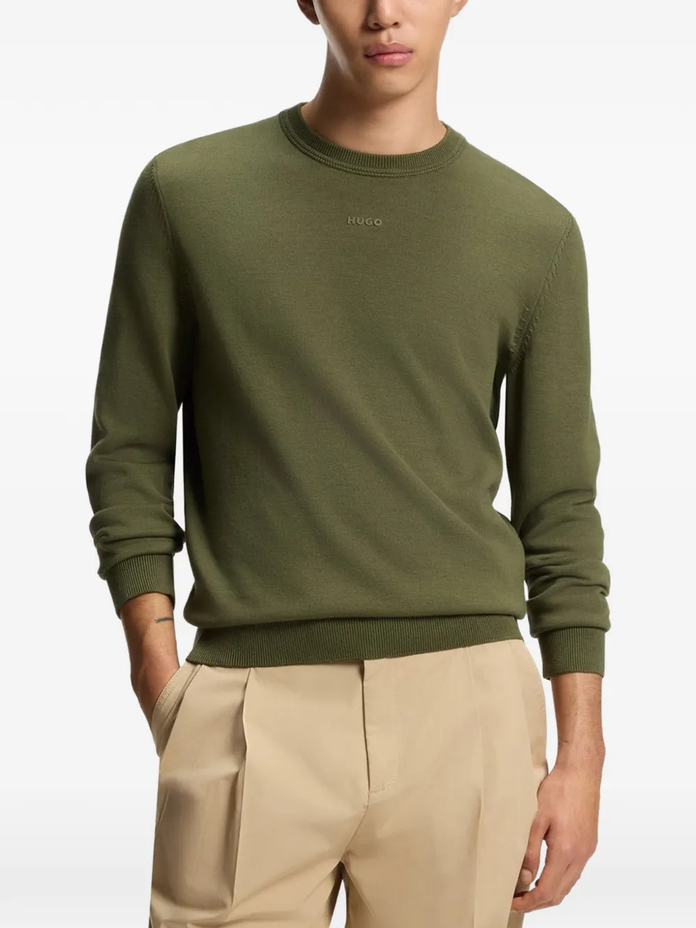  Hugo Logo-detail Sweatshirt - Green 