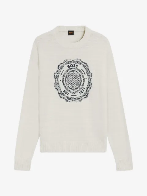 BOSS intarsia-knit sweater