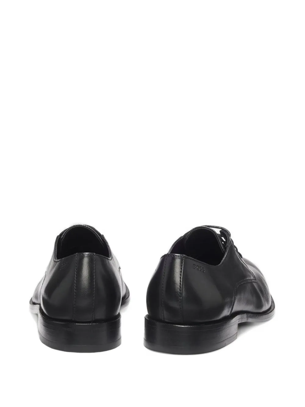 BOSS Derby schoenen met logo-reliëf Zwart