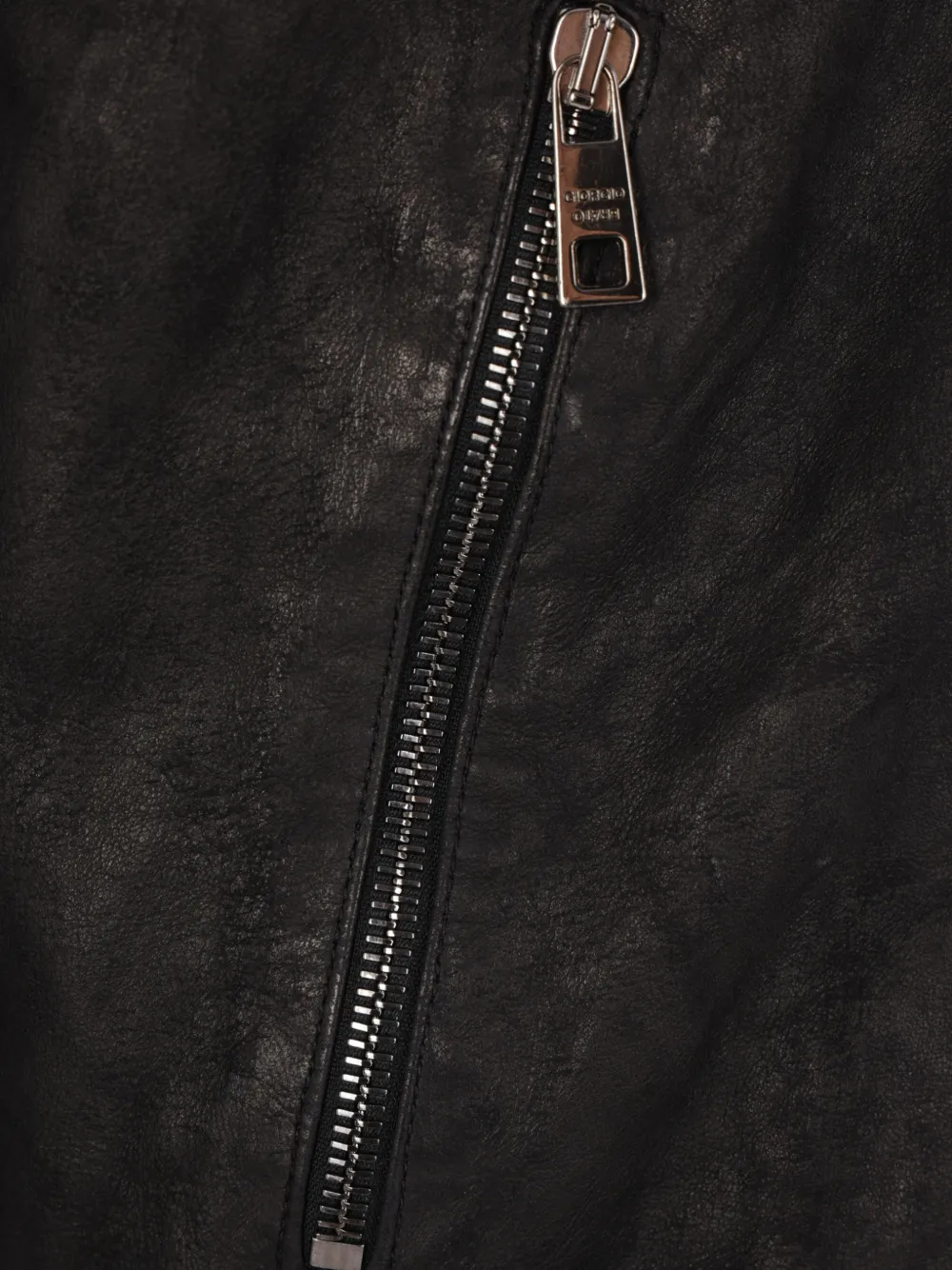 Zipped Leather Biker Jacket