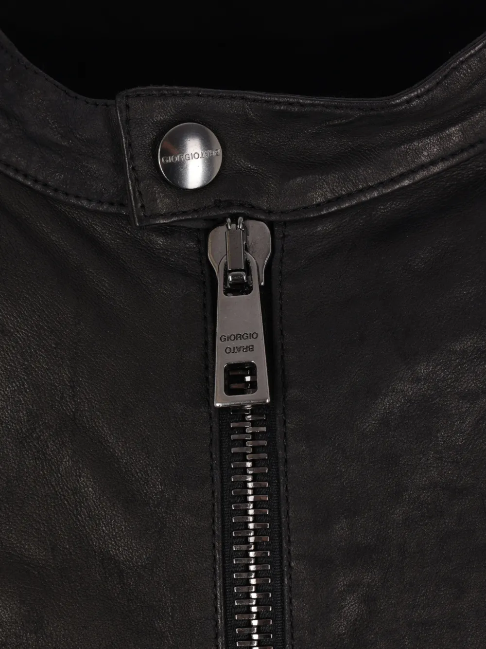 Zipped Leather Biker Jacket