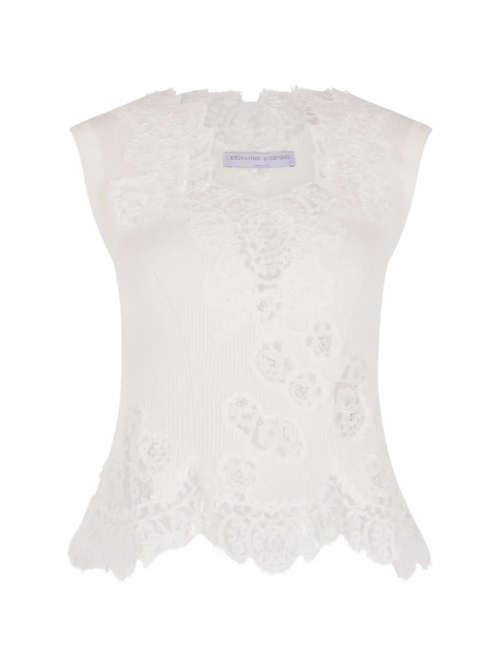 Ermanno Scervino lace detail top - Bianco
