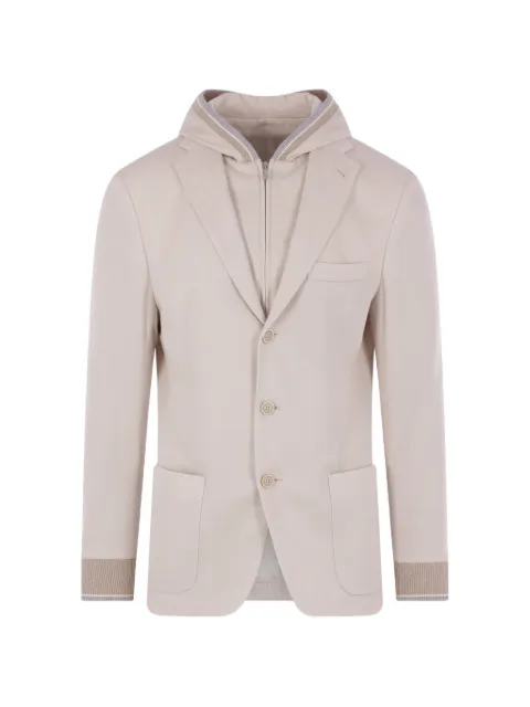 Eleventy hooded cotton blazer 
