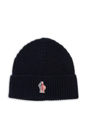 Moncler Grenoble Wool Beanie Hat | Grey | FARFETCH