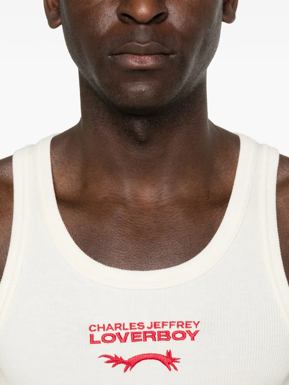 Charles Jeffrey Loverboy Tanktop met geborduurd logo Beige