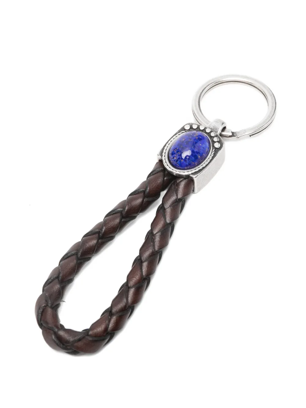  Alberto Luti Braided Keyring - Brown 