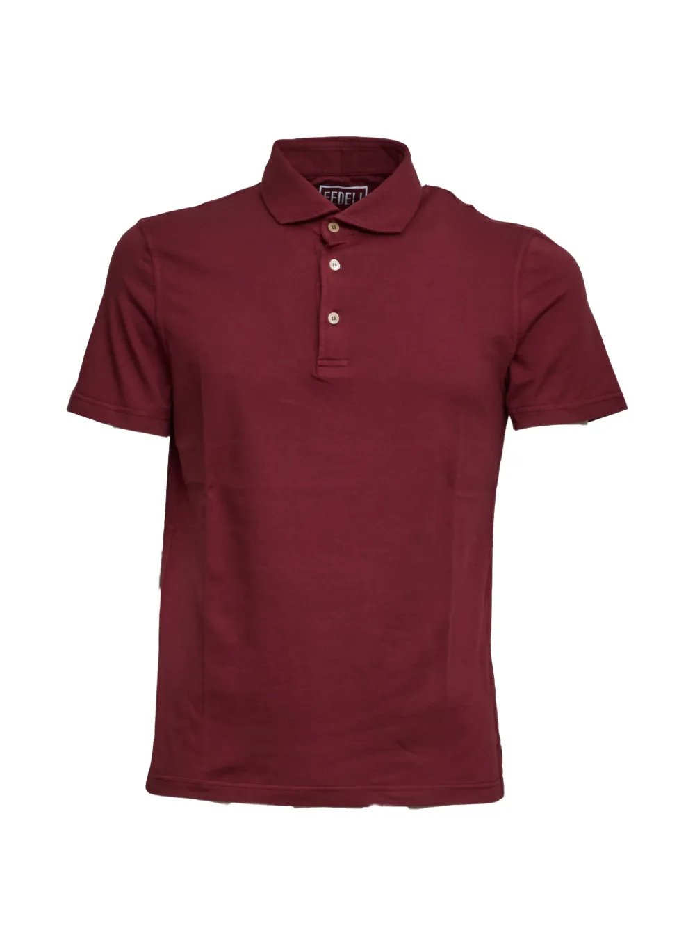 Fedeli mother-of-pearl button polo shirt - Rosso