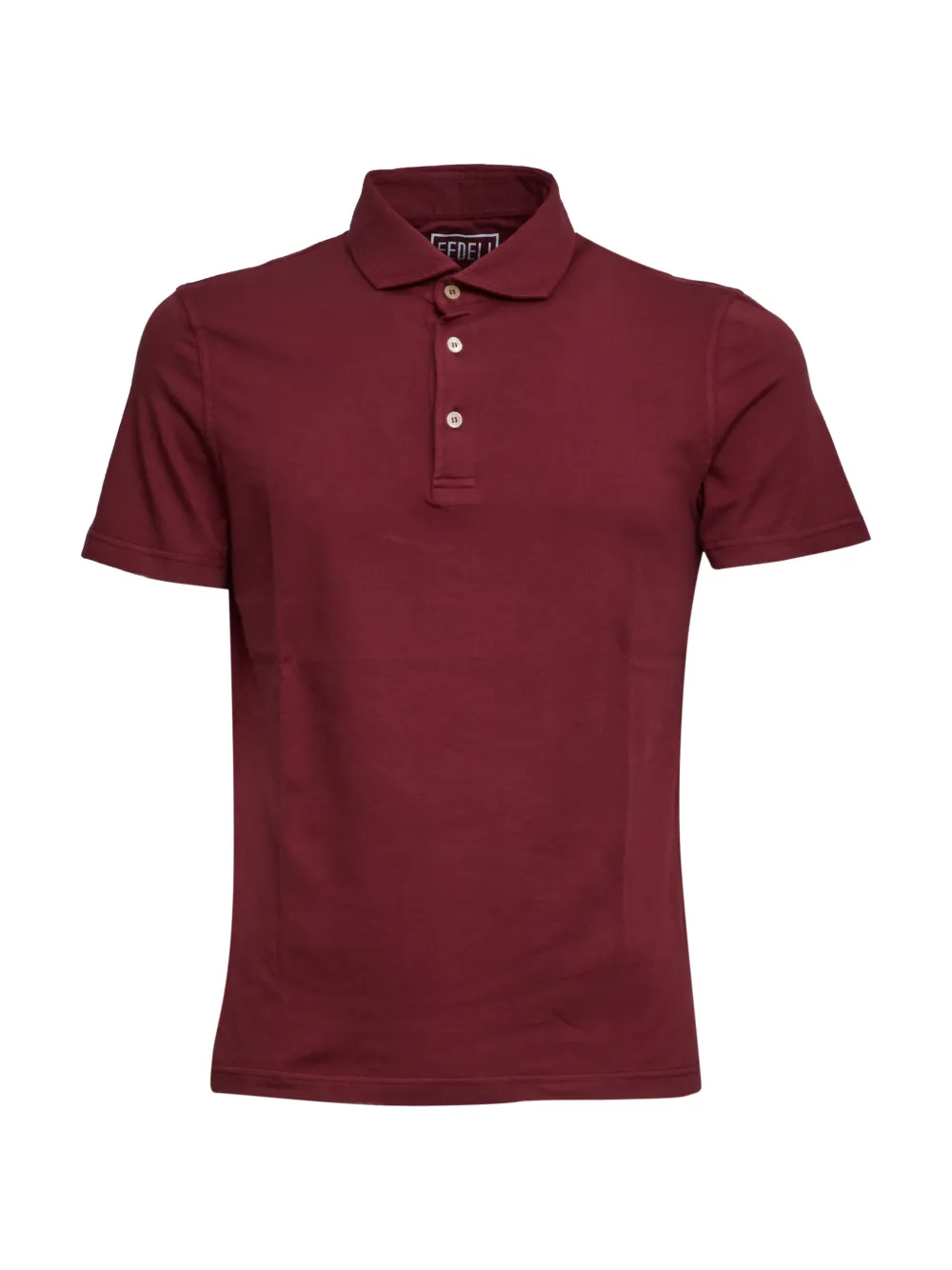 Fedeli mother-of-pearl button polo shirt - Rosso