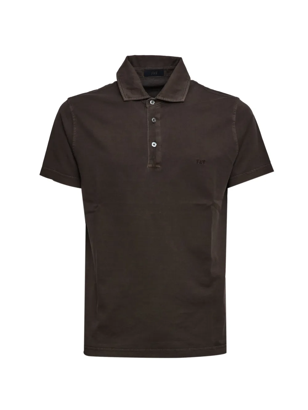 Fay embroidered detail polo shirt - Marrone