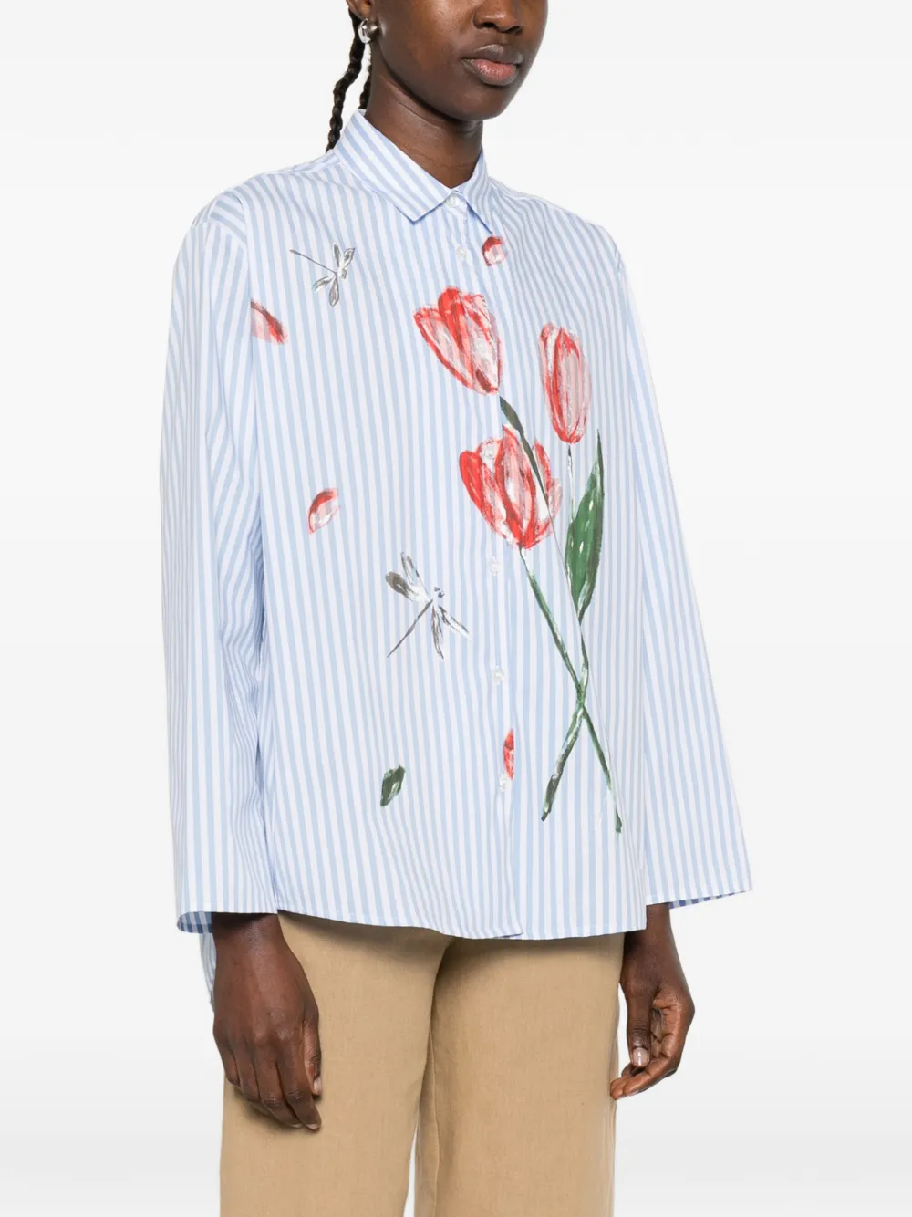 Flora-Detail Striped Shirt