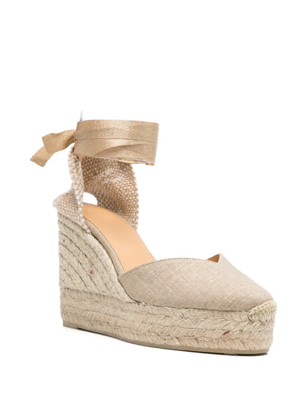 Castañer Chiara gewikkelde espadrilles met lint Goud