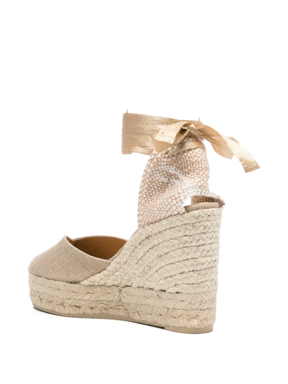 Castañer Chiara gewikkelde espadrilles met lint Goud