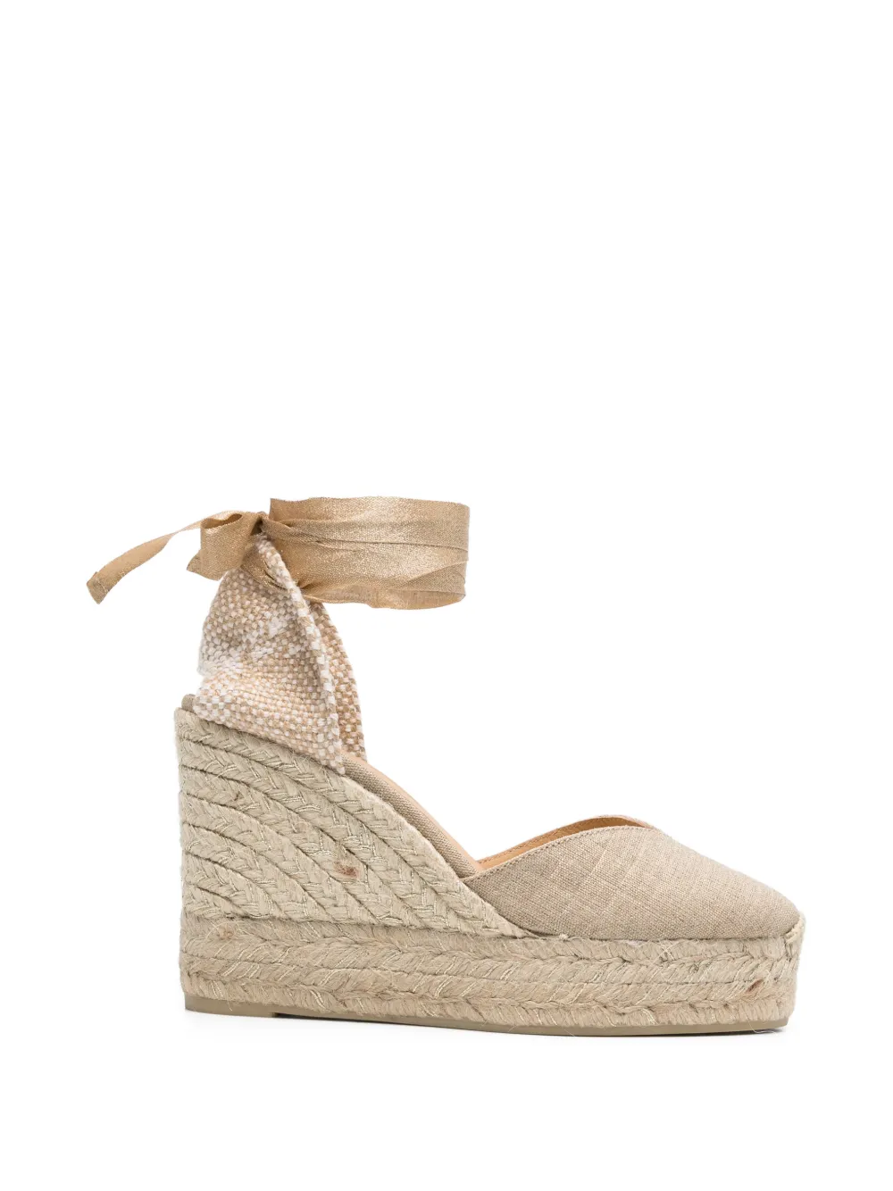 Castañer Chiara ribbon wraparound espadrilles - Oro