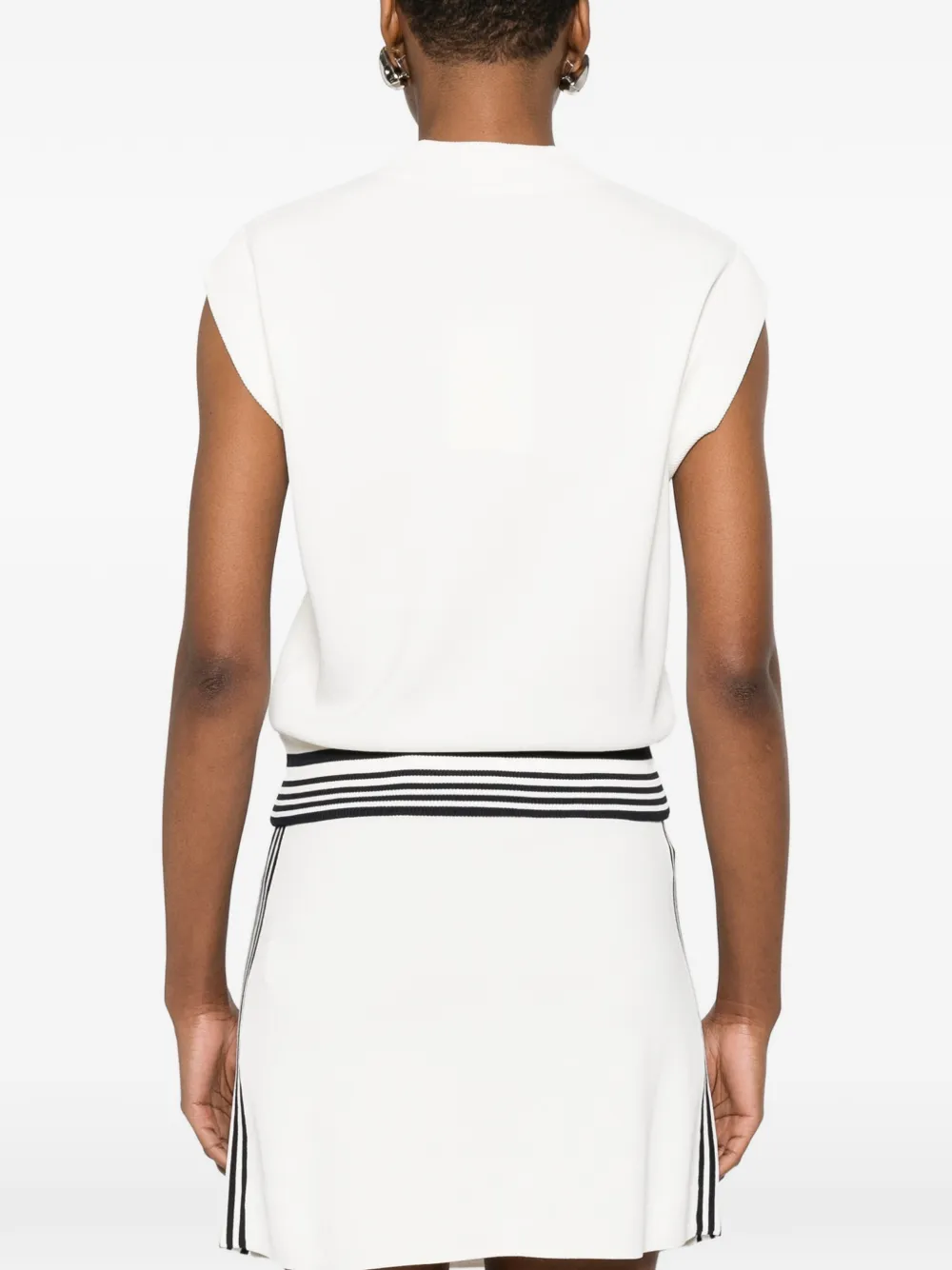 Autry Top met gestreepte afwerking en logoprint Wit